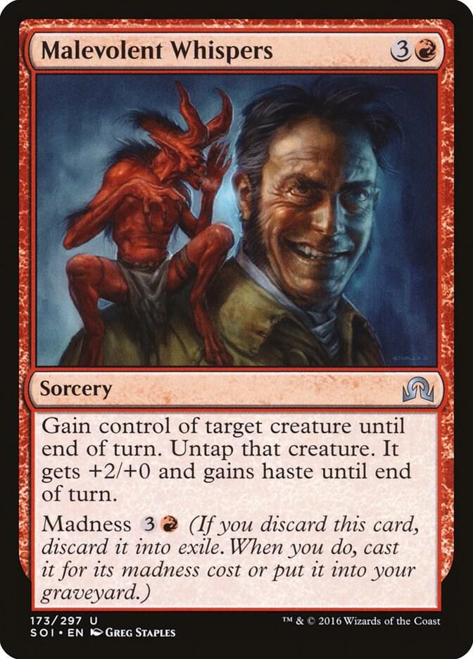 Malevolent Whispers 173 card from Shadows over Innistrad