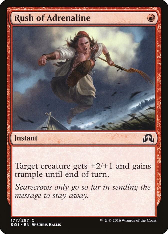 Rush of Adrenaline 177 card from Shadows over Innistrad