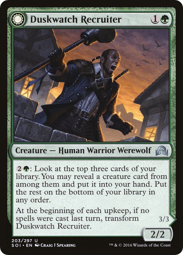 Duskwatch Recruiter 203 card from Shadows over Innistrad