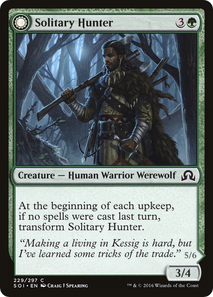 Solitary Hunter 229 card from Shadows over Innistrad