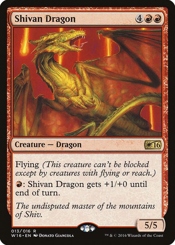 Shivan Dragon 13 card from Welcome Deck 2016
