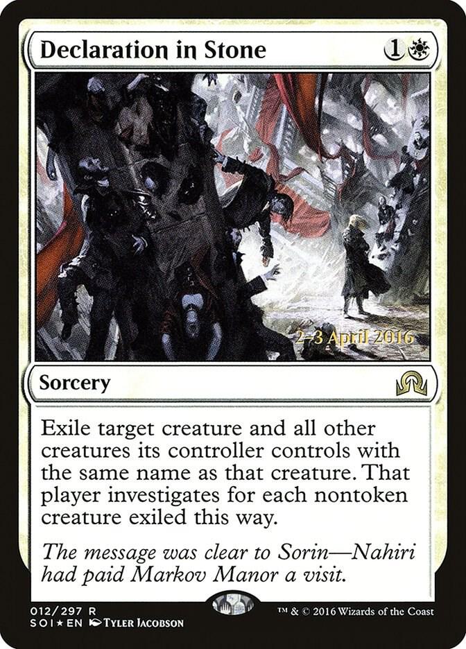 Declaration in Stone 12 card from Prerelease Cards