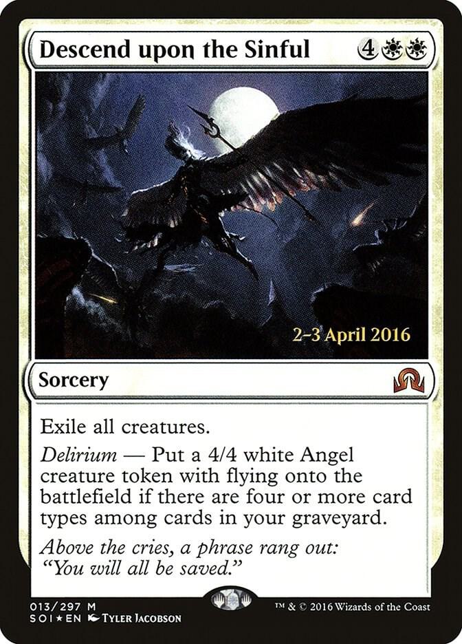 Descend upon the Sinful 13 card from Prerelease Cards