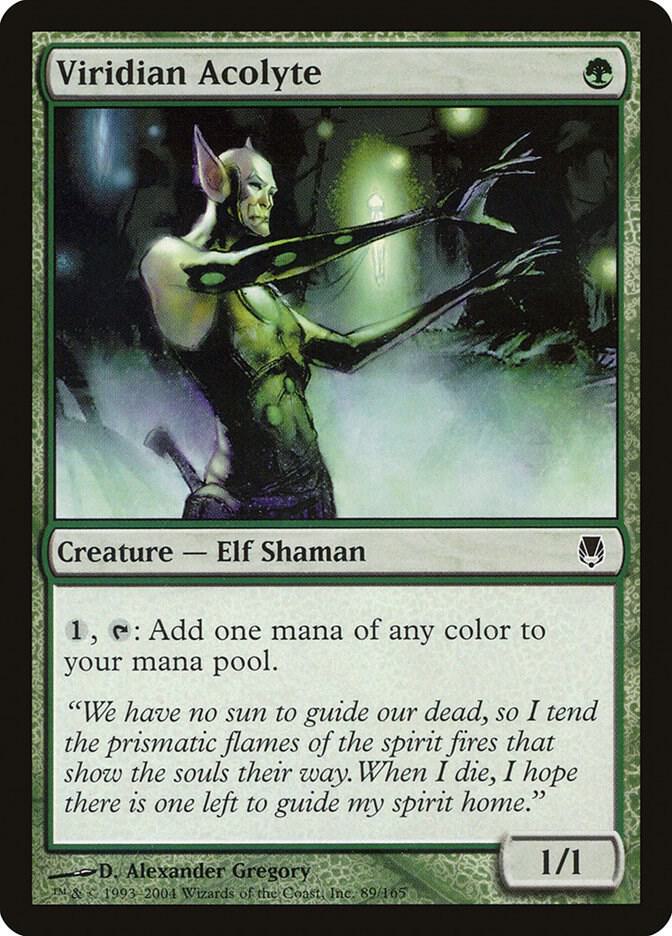 Viridian Acolyte 89 card from Darksteel
