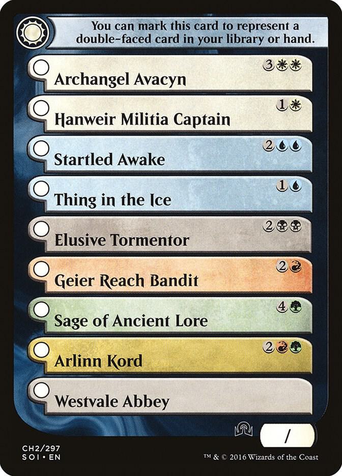 Checklist Card - Shadows over Innistrad CH2 card from Shadows over Innistrad