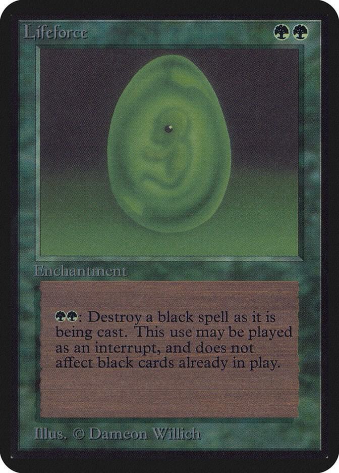 Lifeforce card from Alpha Edition