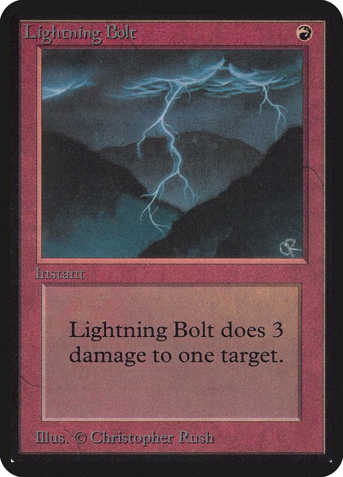 Lightning Bolt card from Alpha Edition
