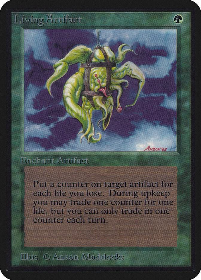 Living Artifact card from Alpha Edition