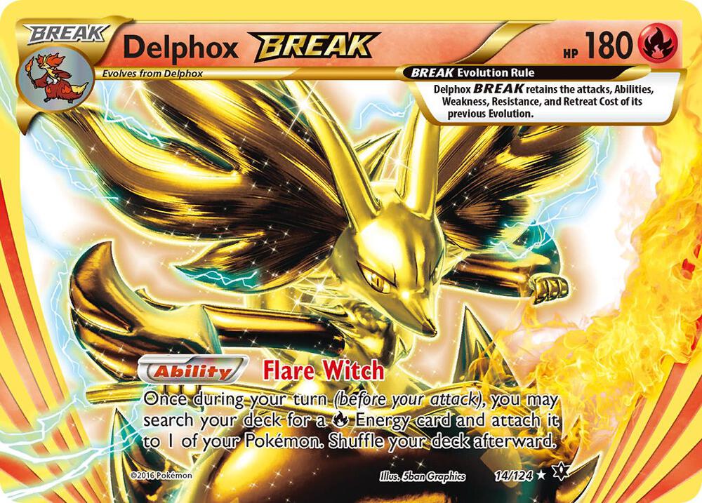 Delphox BREAK 14/124 card from XY - Fates Collide