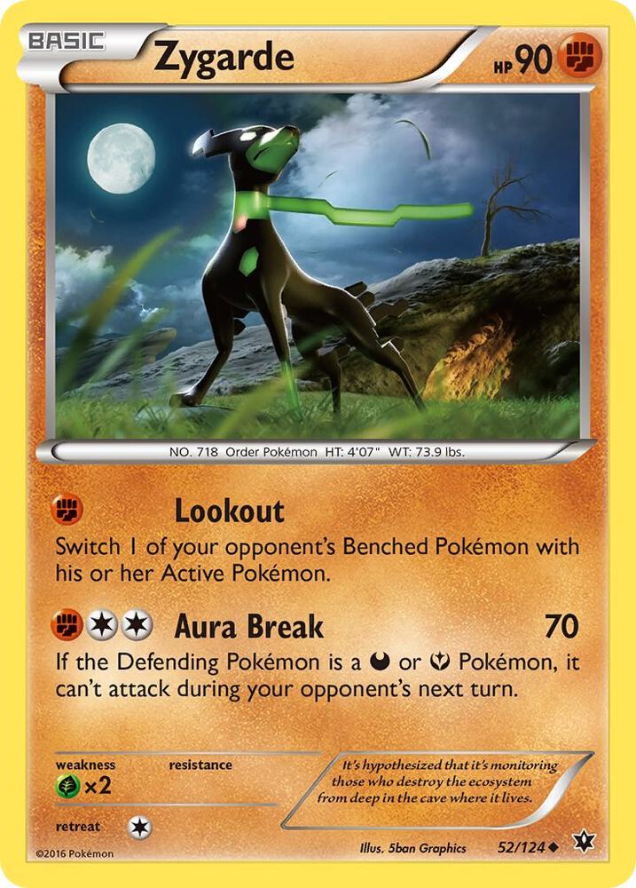 Zygarde (52) 52/124 card from XY - Fates Collide