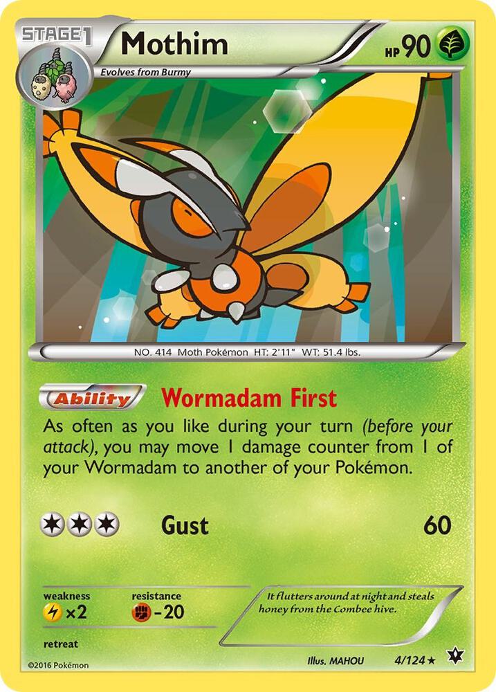 Mothim 4/124 card from XY - Fates Collide