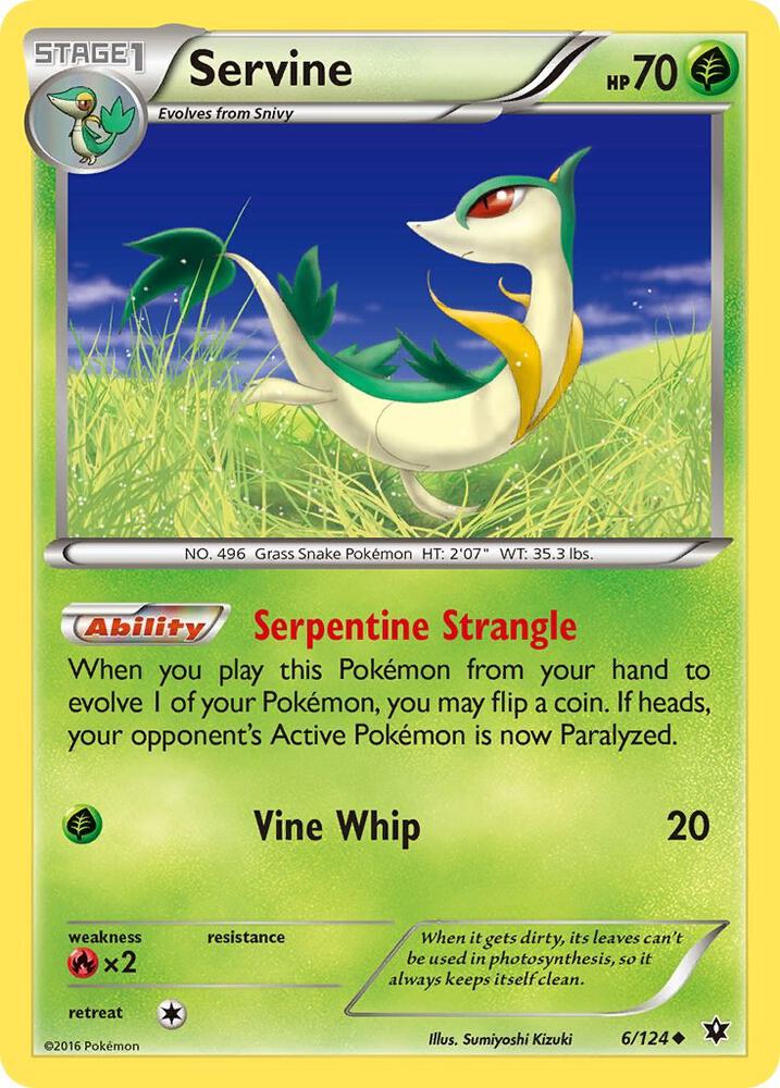 Servine 6/124 card from XY - Fates Collide
