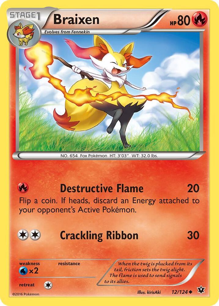 Braixen 12/124 card from XY - Fates Collide