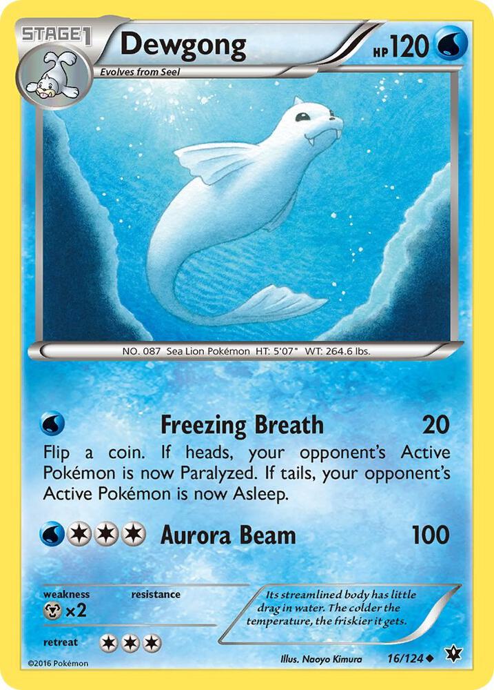 Dewgong 16/124 card from XY - Fates Collide