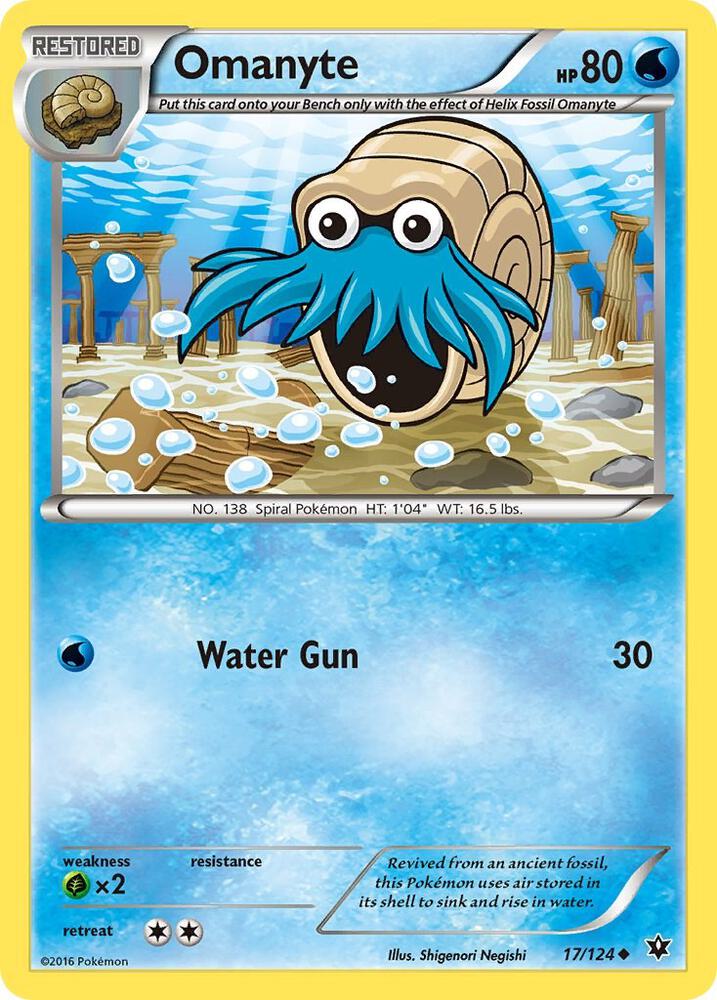 Omanyte 17/124 card from XY - Fates Collide