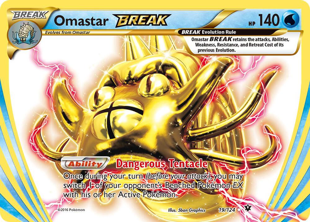Omastar BREAK 19/124 card from XY - Fates Collide