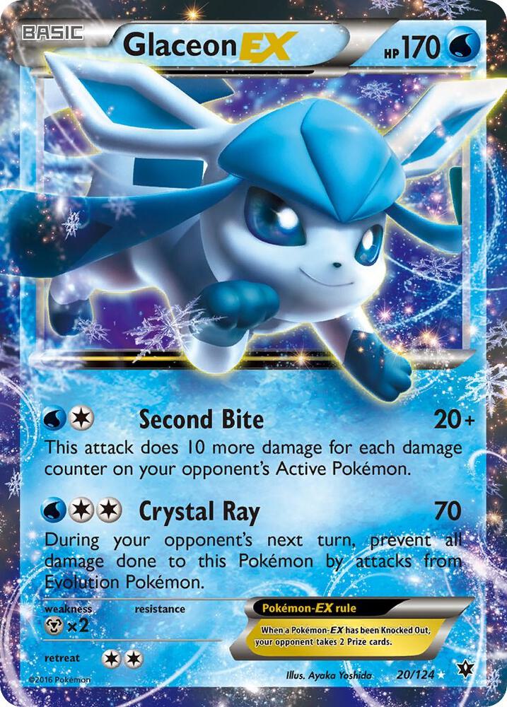 Glaceon EX 20/124 card from XY - Fates Collide
