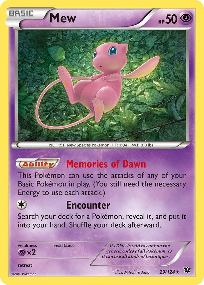 Mew 29/124 card from XY - Fates Collide