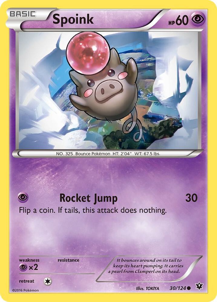 Spoink 30/124 card from XY - Fates Collide