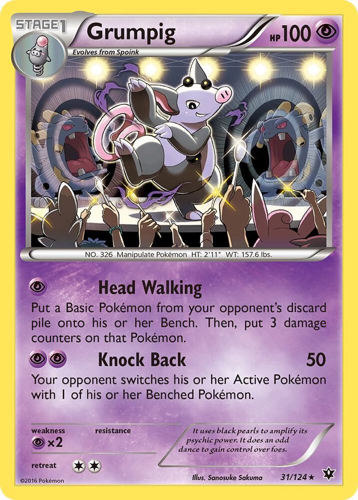 Grumpig 31/124 card from XY - Fates Collide