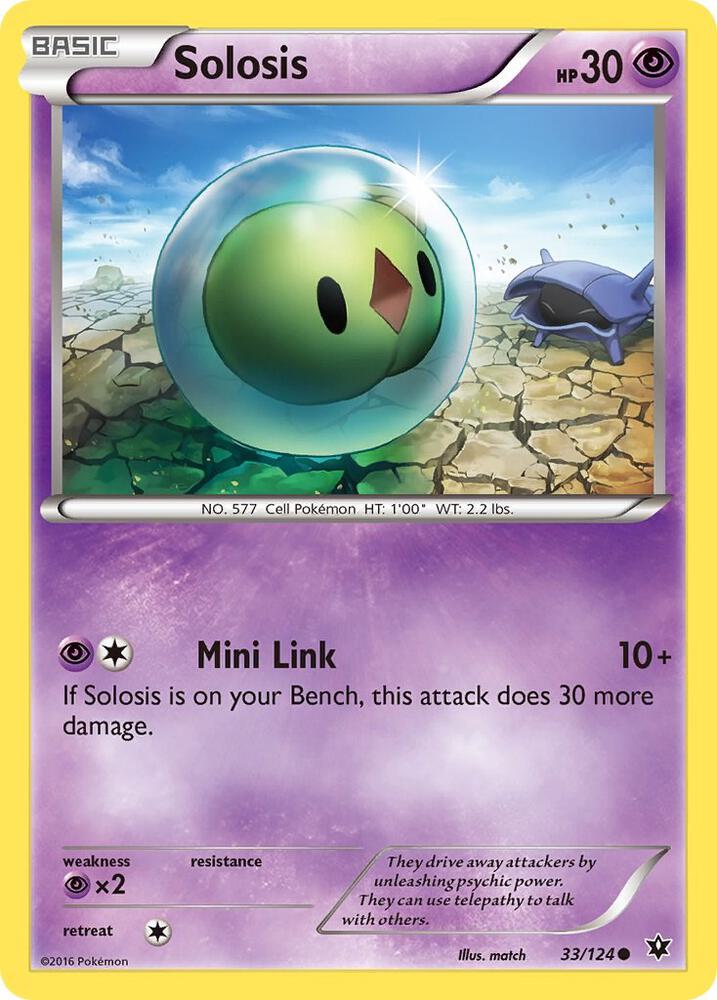Solosis 33/124 card from XY - Fates Collide