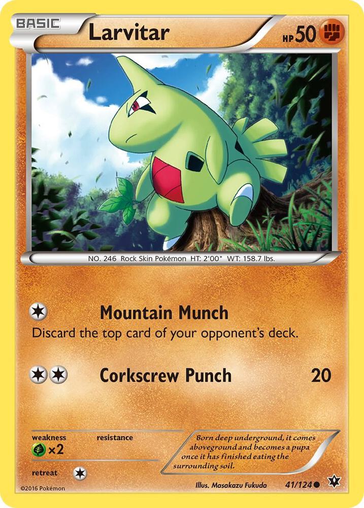 Larvitar (41) 41/124 card from XY - Fates Collide