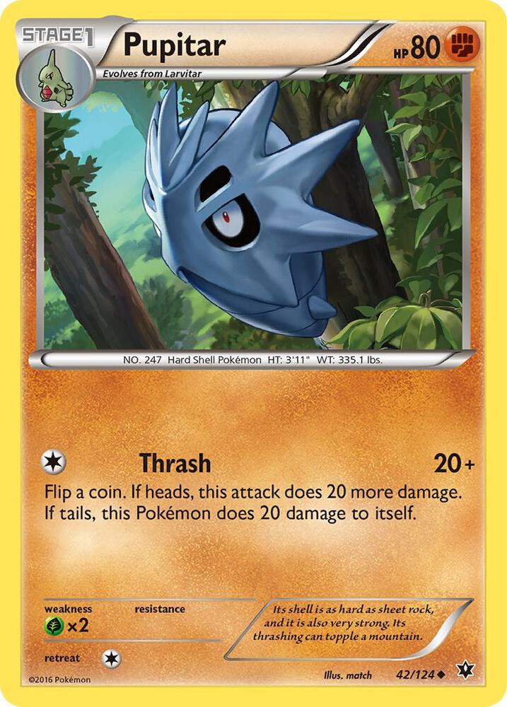 Pupitar 42/124 card from XY - Fates Collide