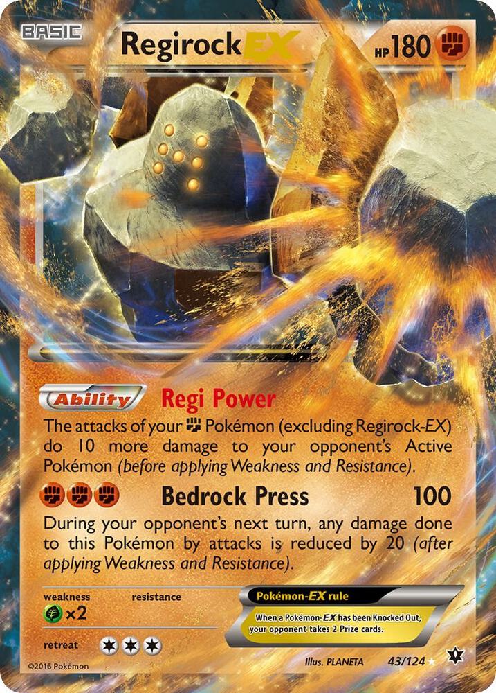 Regirock EX 43/124 card from XY - Fates Collide