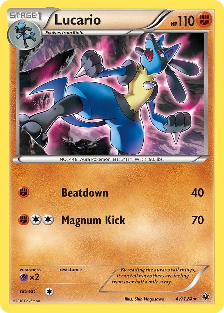 Lucario (47) 47/124 card from XY - Fates Collide