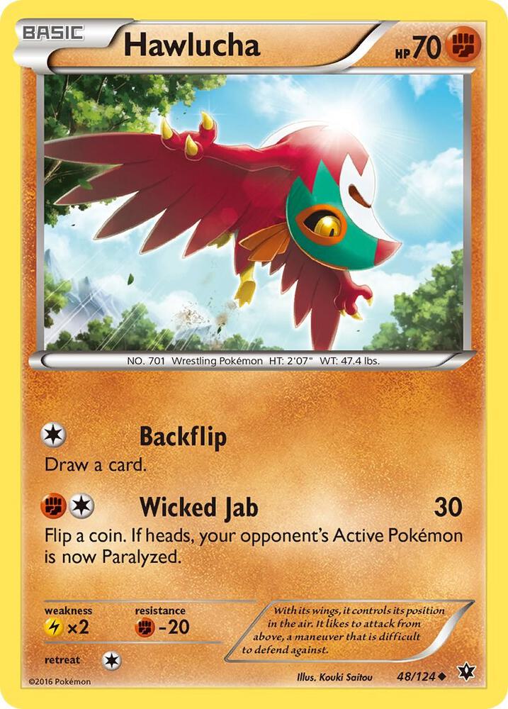 Hawlucha 48/124 card from XY - Fates Collide