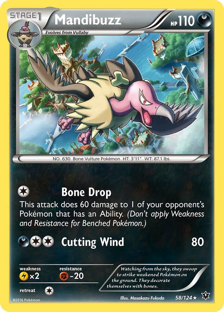 Mandibuzz 58/124 card from XY - Fates Collide