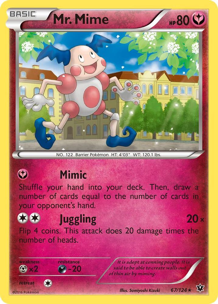 Mr. Mime 67/124 card from XY - Fates Collide
