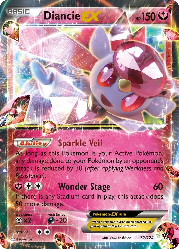 Diancie EX 72/124 card from XY - Fates Collide