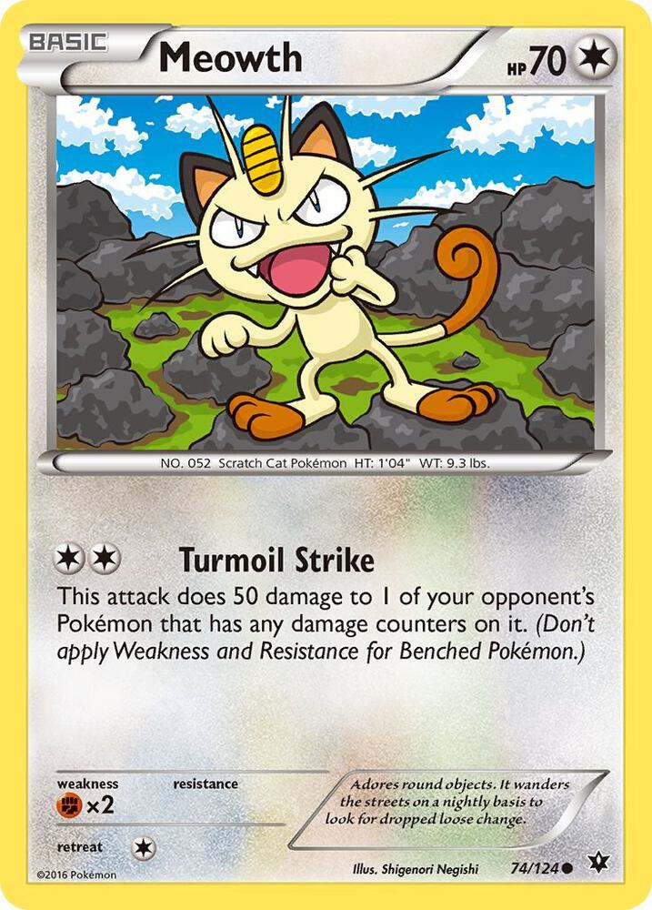 Meowth 74/124 card from XY - Fates Collide