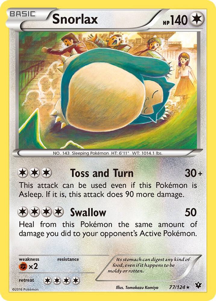 Snorlax 77/124 card from XY - Fates Collide