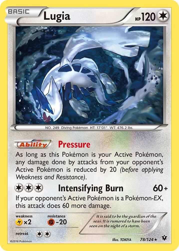 Lugia 78/124 card from XY - Fates Collide