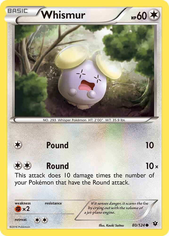 Whismur 80/124 card from XY - Fates Collide
