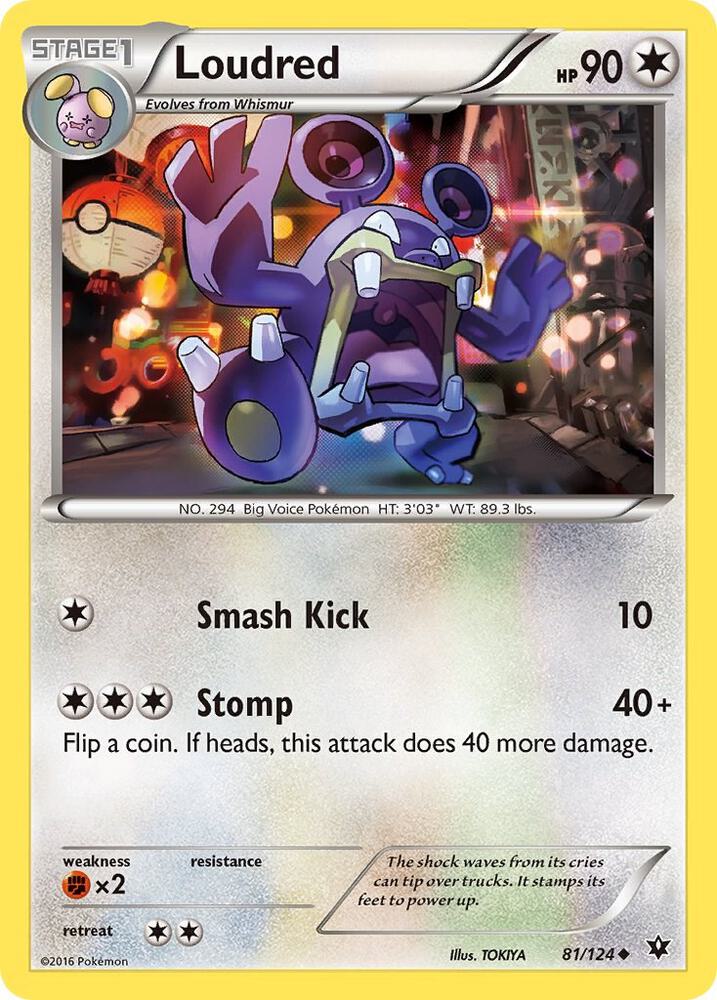 Loudred 81/124 card from XY - Fates Collide