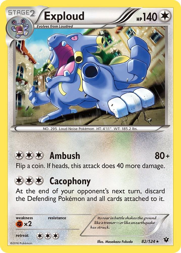 Exploud 82/124 card from XY - Fates Collide