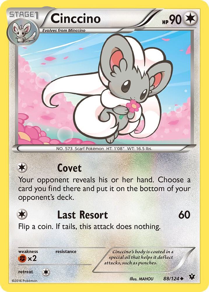 Cinccino (88) 88/124 card from XY - Fates Collide