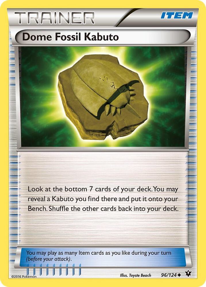 Dome Fossil Kabuto 96/124 card from XY - Fates Collide