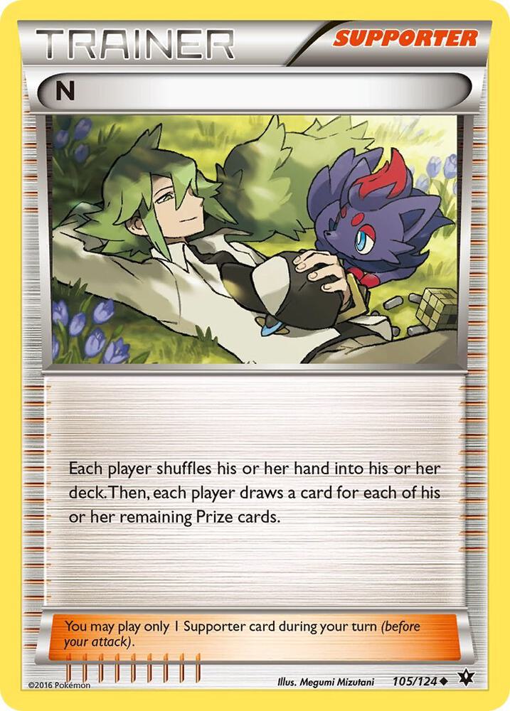N (Supporter) 105/124 card from XY - Fates Collide