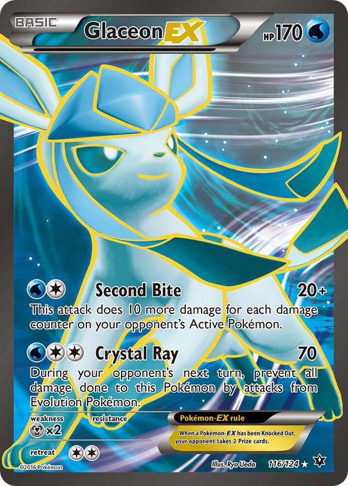 Glaceon EX (Full Art) 116/124 card from XY - Fates Collide