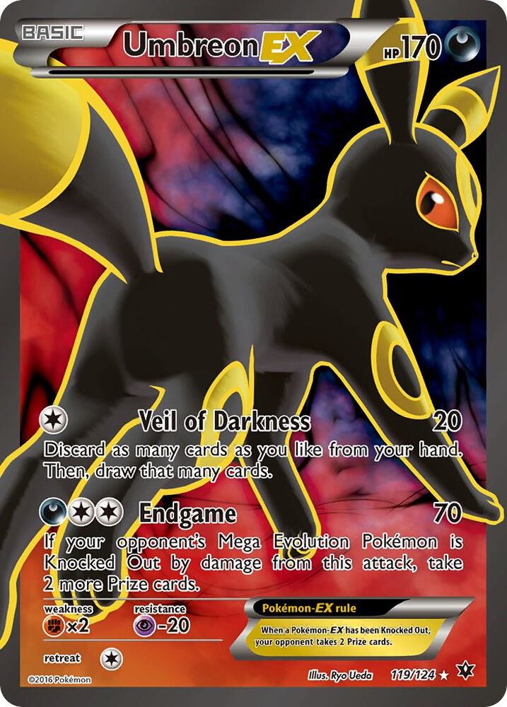 Umbreon EX (Full Art) 119/124 card from XY - Fates Collide