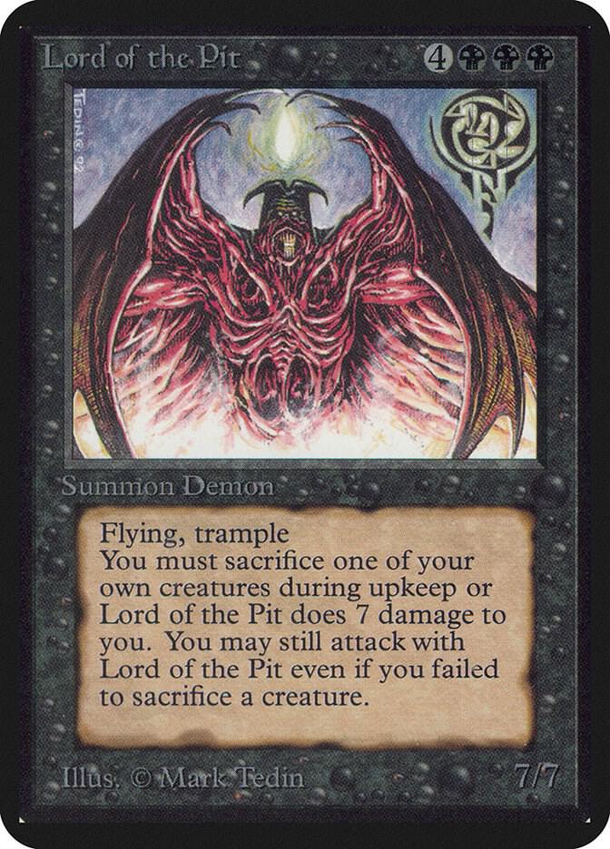 Lord of the Pit card from Alpha Edition
