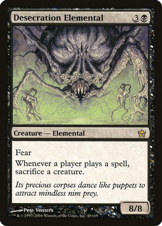 Desecration Elemental 45 card from Fifth Dawn