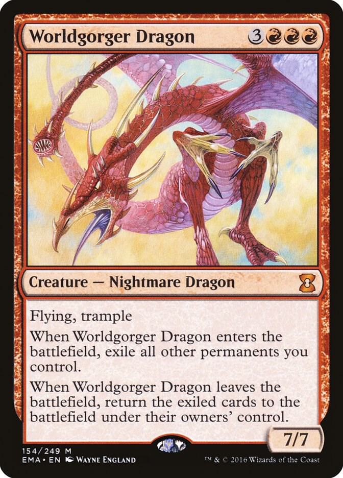 Worldgorger Dragon 154 card from Eternal Masters