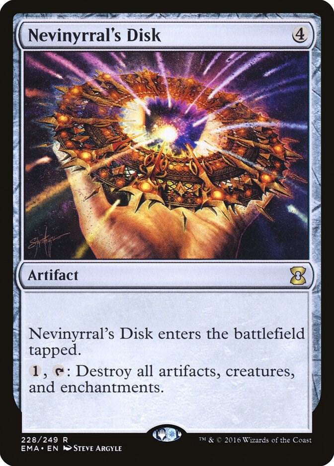 Nevinyrral's Disk 228 card from Eternal Masters