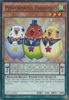 Performapal Parrotrio YS16-EN005 card from Starter Deck: Yuya