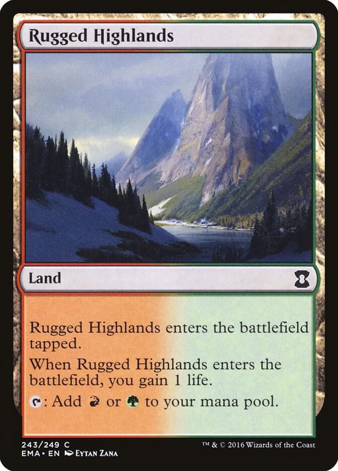Rugged Highlands 243 card from Eternal Masters